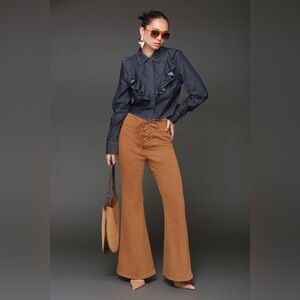 BNWT Anthropologie Avec Les Filles Brown Flare Pants